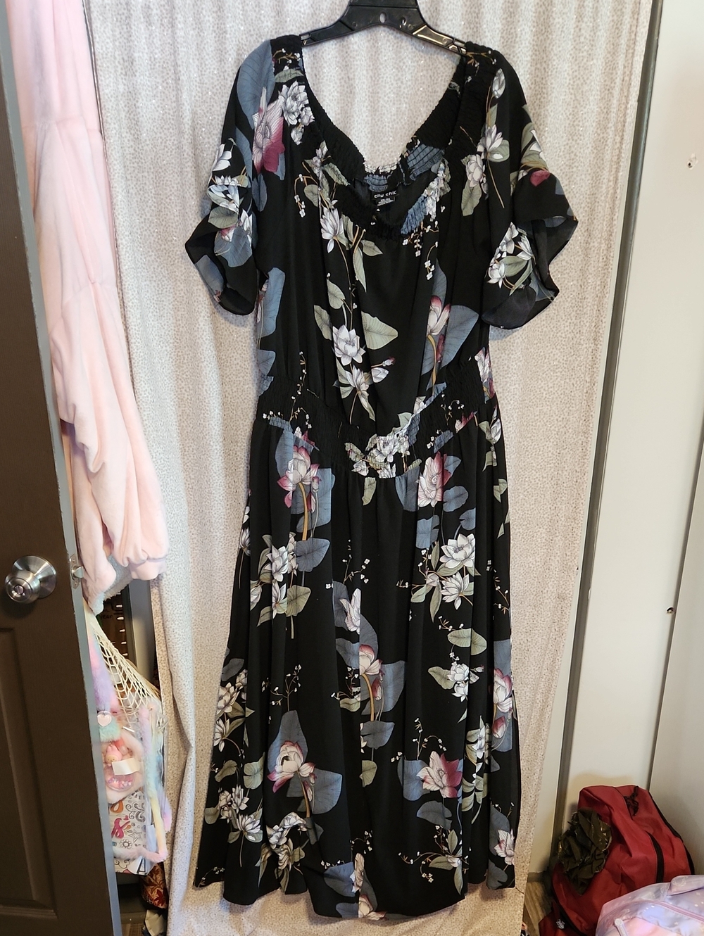 City Chic Black Floral Maxi Dress